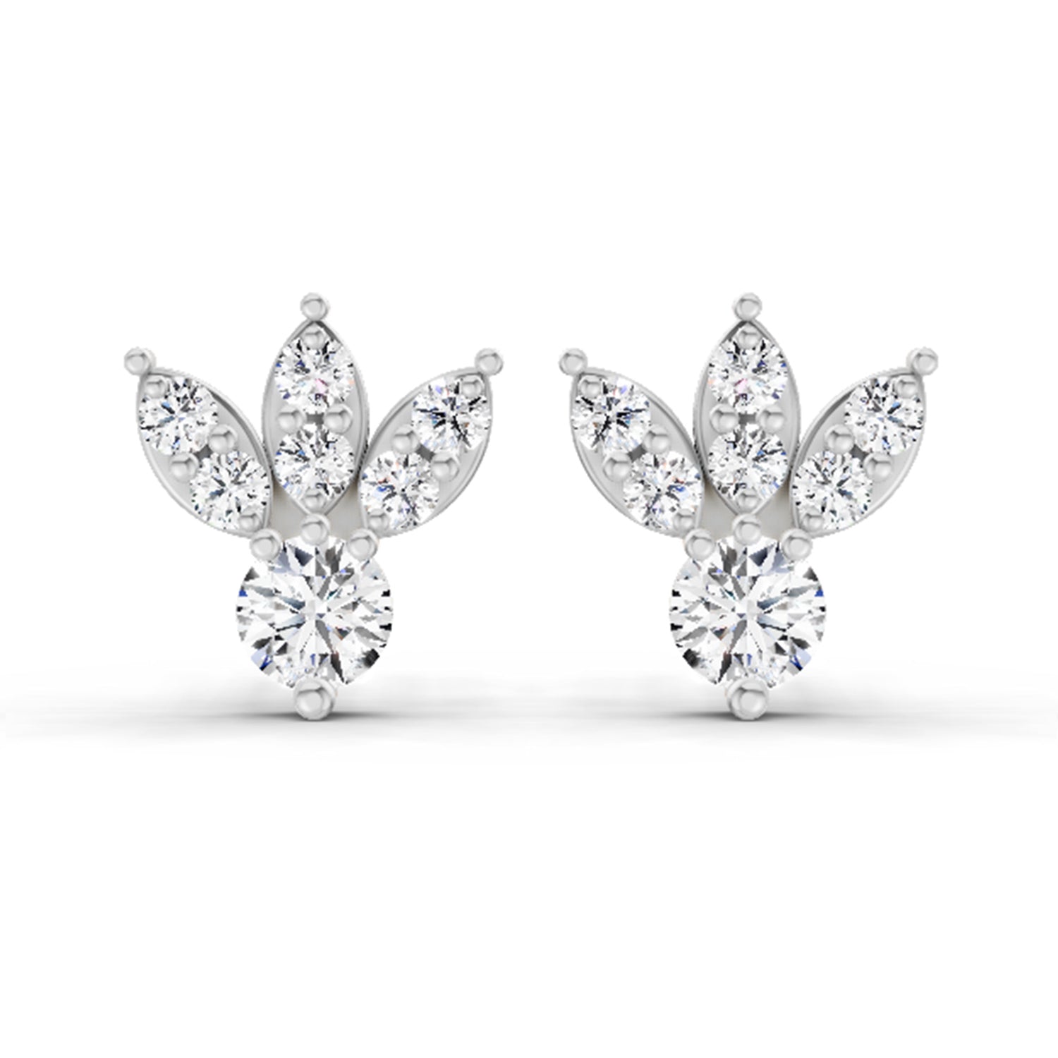 0.43 Carat Round Stud Earrings 14K - White Gold
