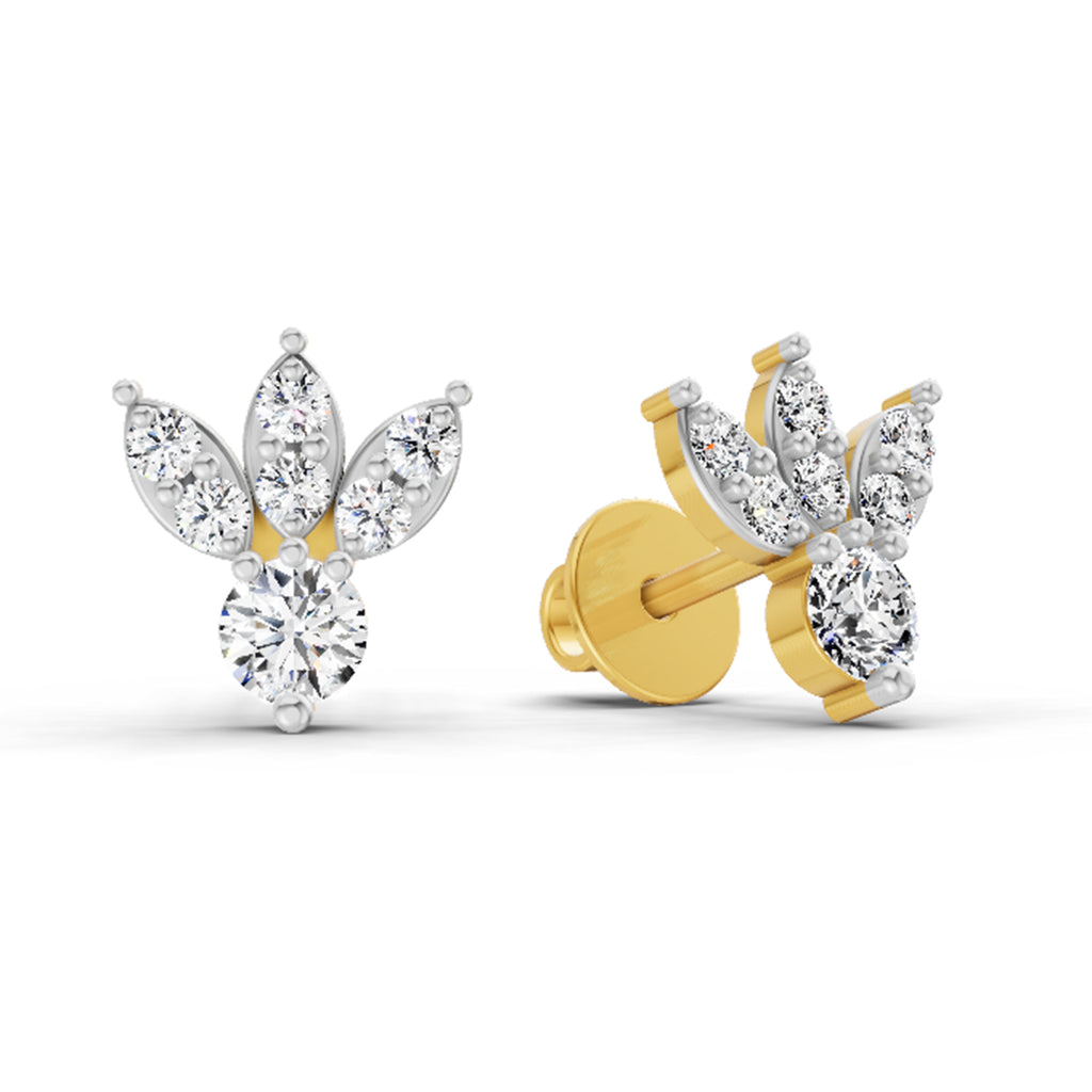 0.43 Carat Round Stud Earrings 14K