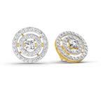 1.41 Carat Round Halo Stud Earrings 14K