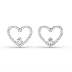 0.66 Carat Heart Halo Stud Earrings 14K