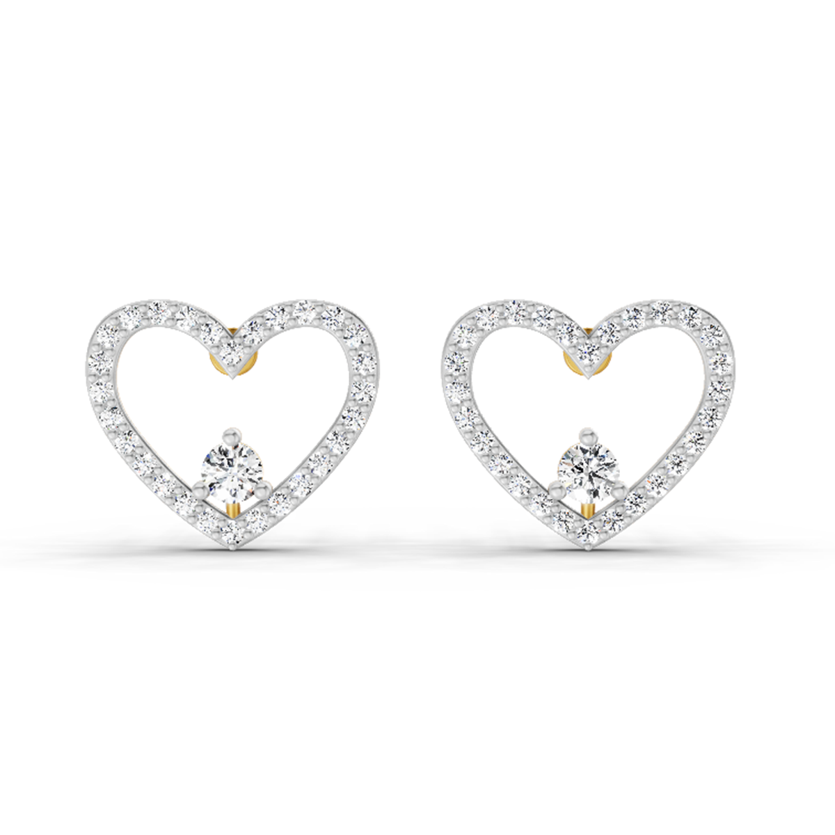 0.66 Carat Heart Halo Stud Earrings 14K