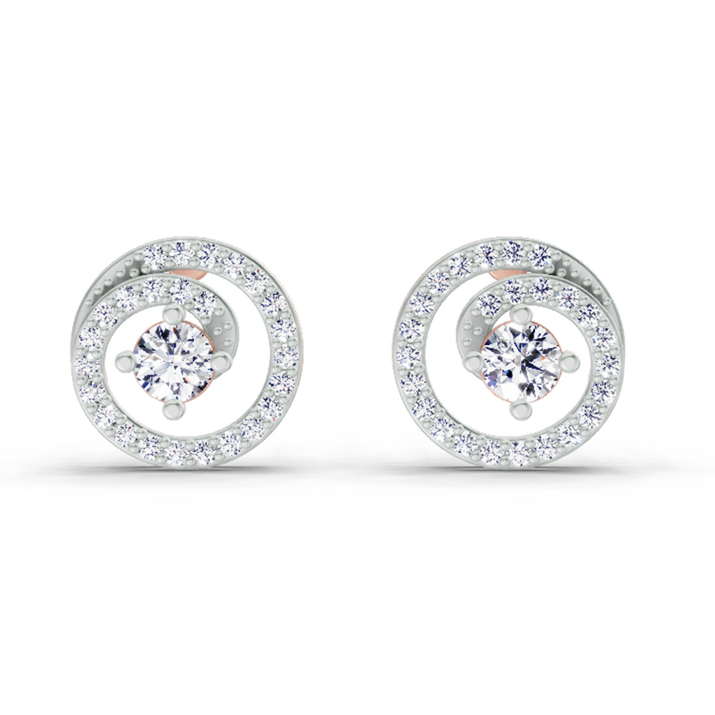 0.90 Carat Round Earrings 14K - Rose Gold