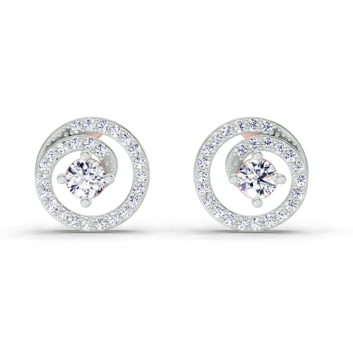 0.90 Carat Round Earrings 14K - Rose Gold