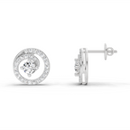 0.90 Carat Round Earrings 14K - White Gold