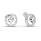 0.90 Carat Round Earrings 14K - White Gold