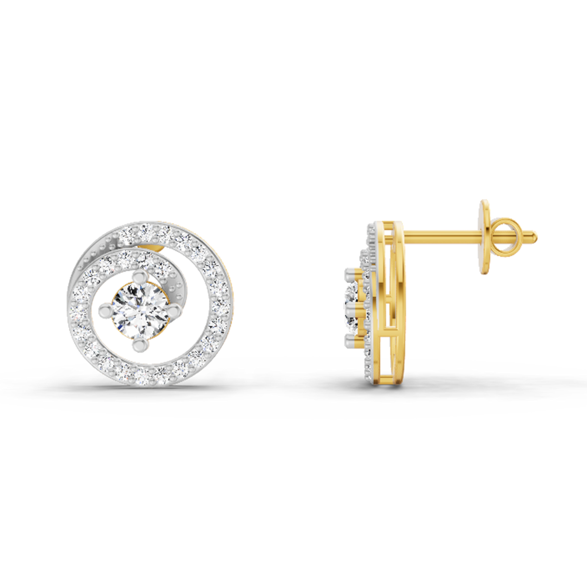 0.90 Carat Round Earrings 14K