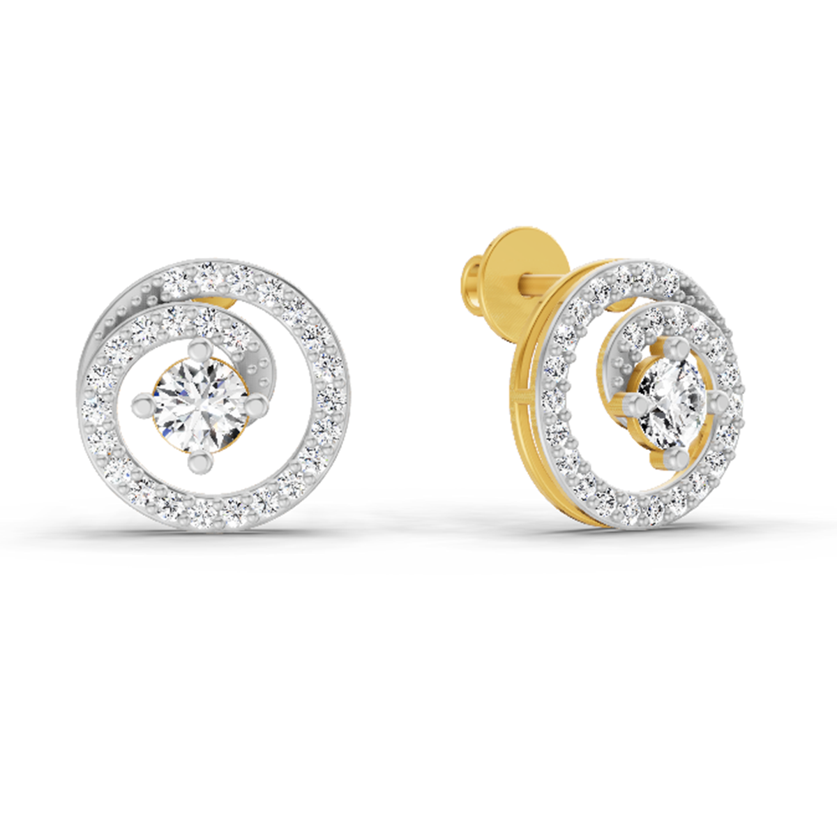 0.90 Carat Round Earrings 14K
