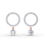 1.21 Carat Circle Drop Stud Earrings 14K - Rose Gold