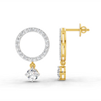 1.21 Carat Circle Drop Stud Earrings 14K