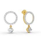 1.21 Carat Circle Drop Stud Earrings 14K