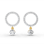 1.21 Carat Circle Drop Stud Earrings 14K