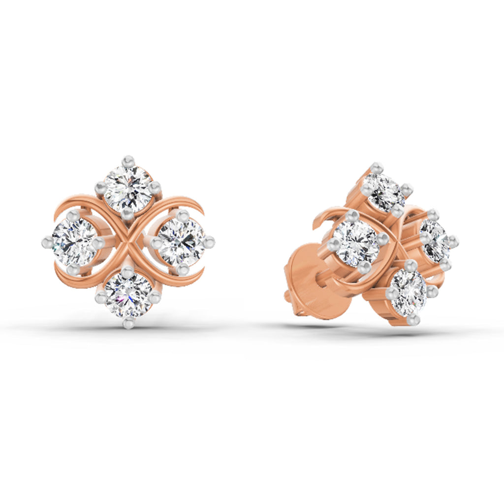 0.85 Carat Round Fashion Earrings 14K - Rose Gold