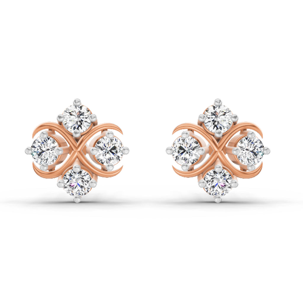 0.85 Carat Round Fashion Earrings 14K - Rose Gold