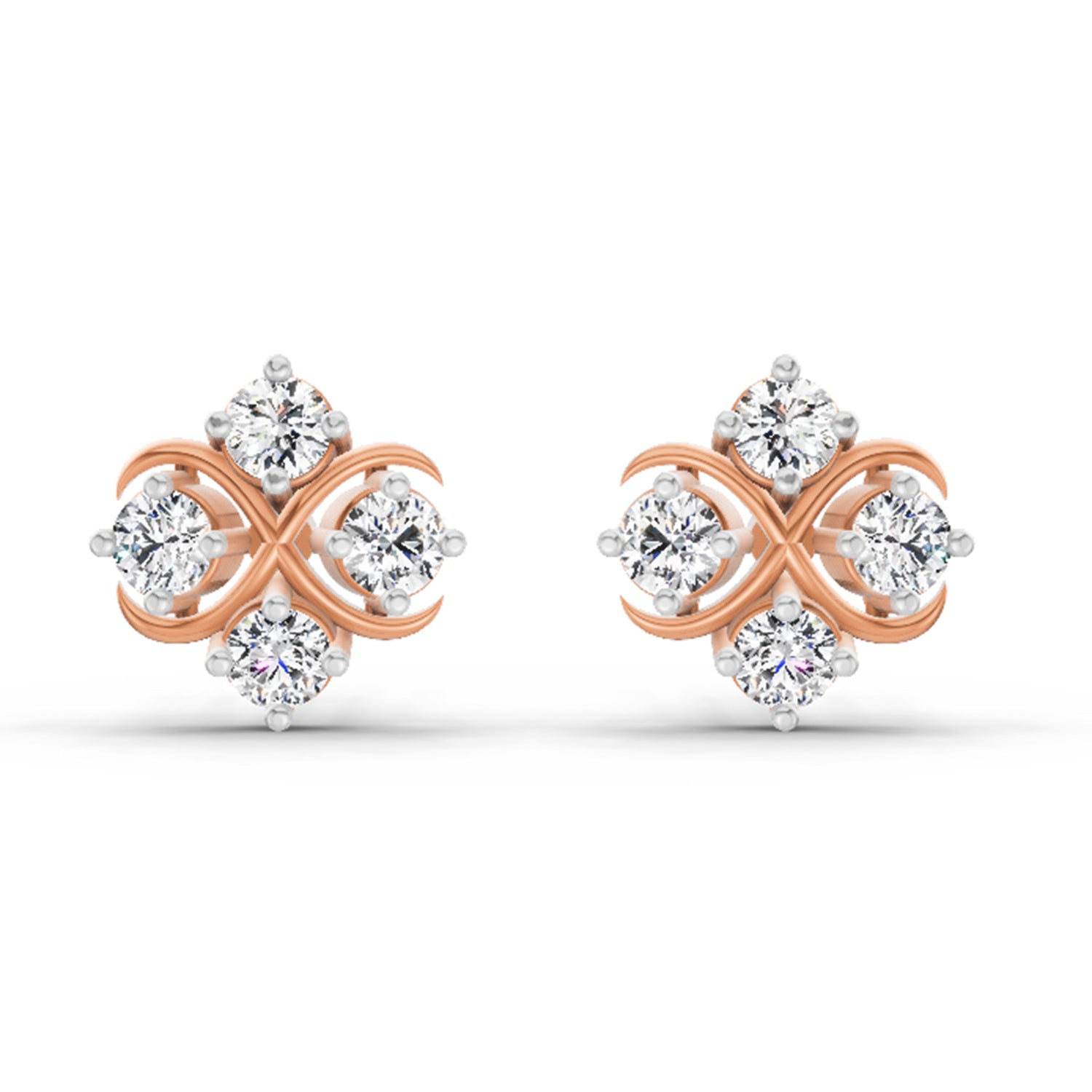 0.85 Carat Round Fashion Earrings 14K - Rose Gold