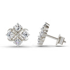0.85 Carat Round Fashion Earrings 14K - White Gold