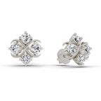 0.85 Carat Round Fashion Earrings 14K - White Gold