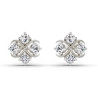 0.85 Carat Round Fashion Earrings 14K - White Gold