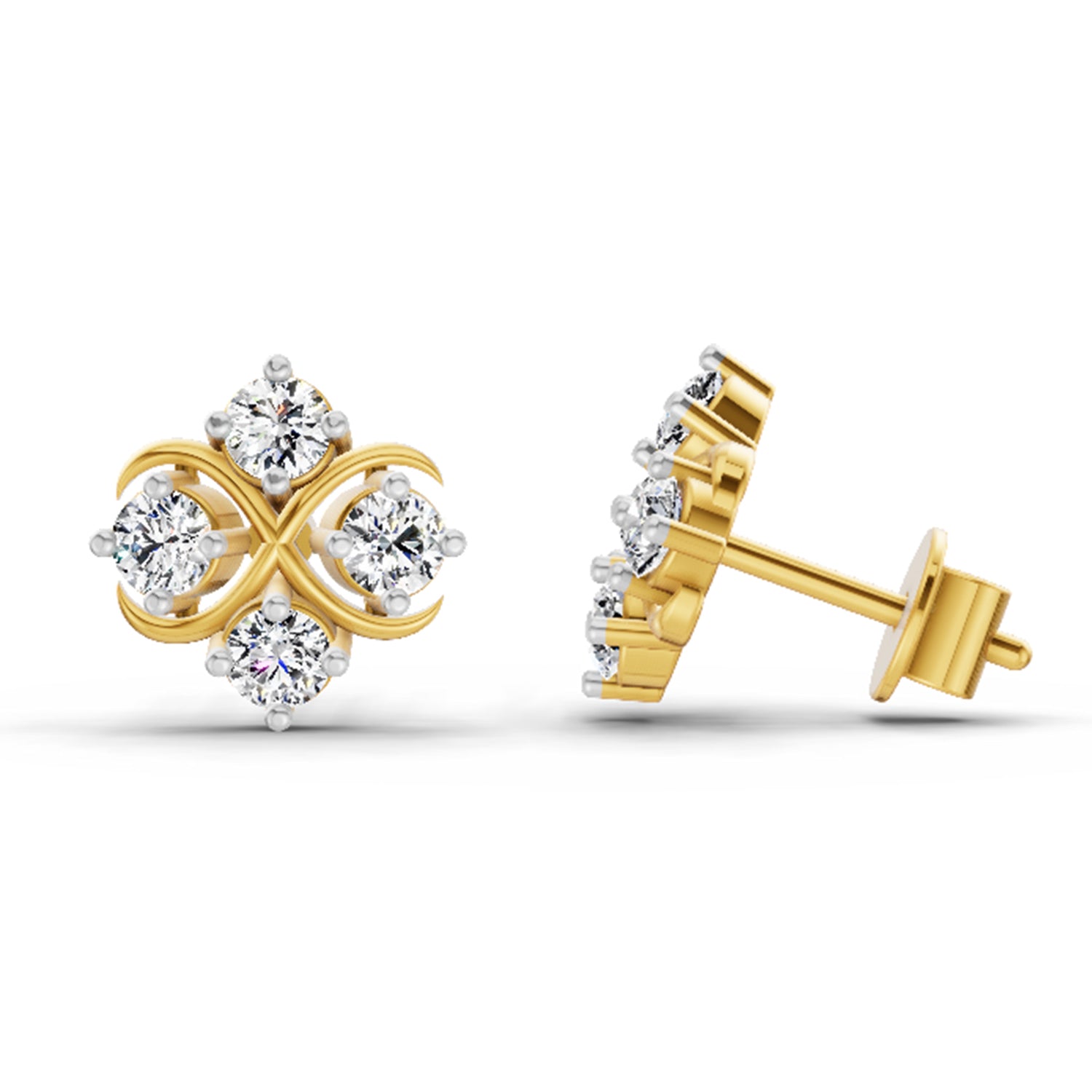 0.85 Carat Round Fashion Earrings 14K
