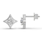 0.46 Carat Round Stud Earrings 14K - White Gold