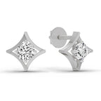 0.46 Carat Round Stud Earrings 14K - White Gold