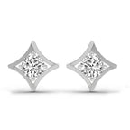 0.46 Carat Round Stud Earrings 14K - White Gold