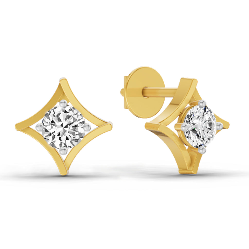 0.46 Carat Round Stud Earrings 14K