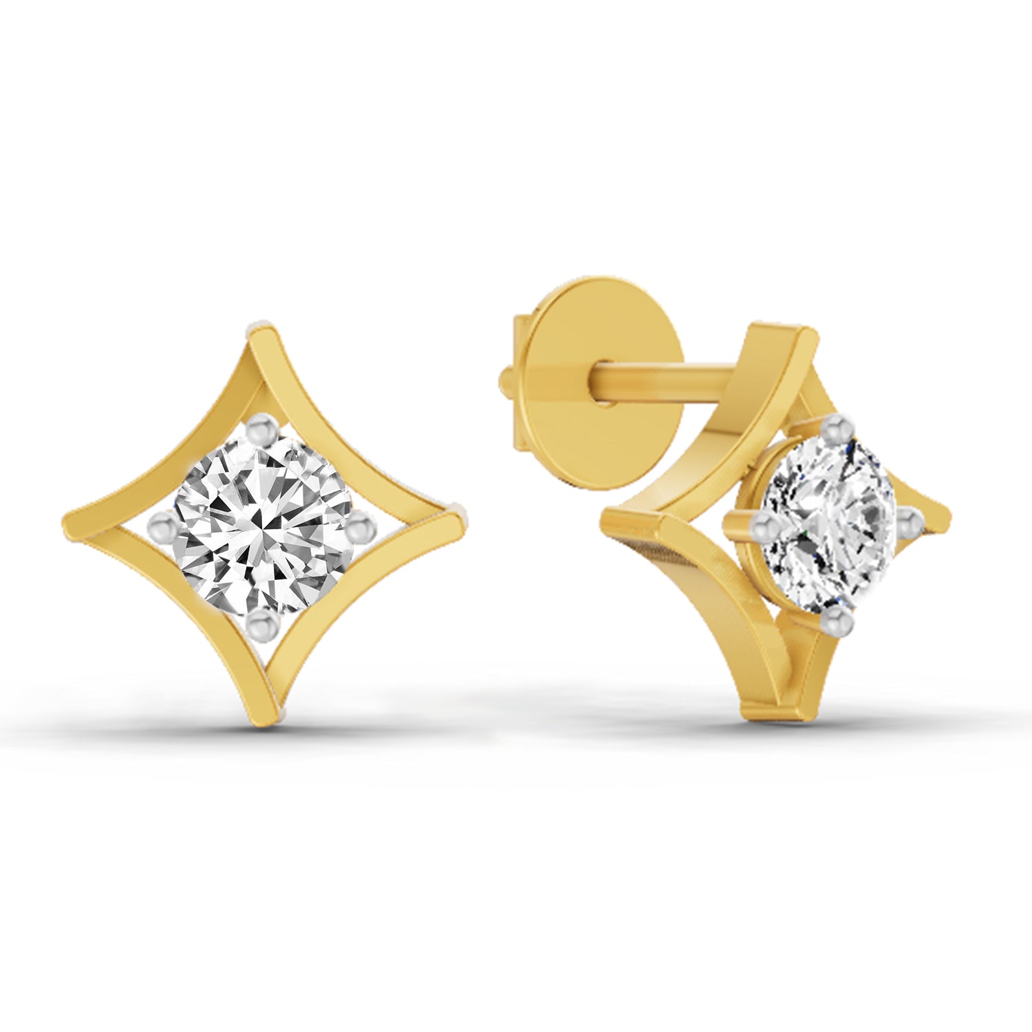 0.46 Carat Round Stud Earrings 14K
