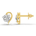 0.6 Carat Round Heart Stud Earrings 14K