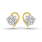 0.6 Carat Round Heart Stud Earrings 14K