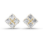 0.76 Carat Round Cluster Stud Earrings 14K