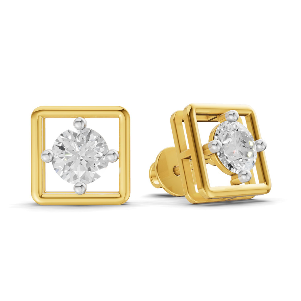 0.8 Carat Round Halo Earrings 14K