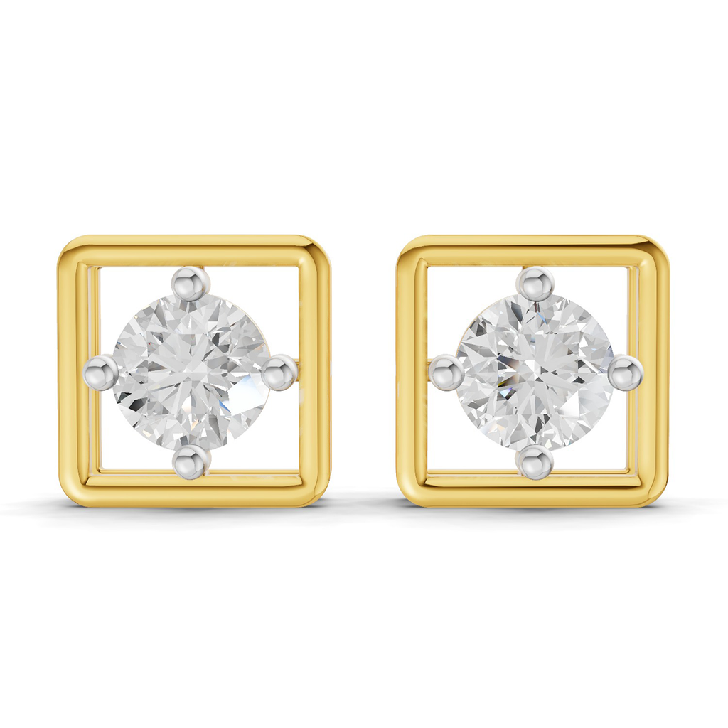 0.8 Carat Round Halo Earrings 14K