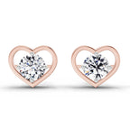 0.90 Carat Pear Shape 4 Prong Solitaire Diamond Stud Earrings 14K - Rose Gold