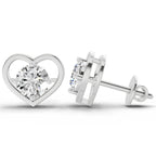 0.90 Carat Pear Shape 4 Prong Solitaire Diamond Stud Earrings 14K - White Gold