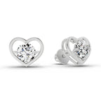 0.90 Carat Pear Shape 4 Prong Solitaire Diamond Stud Earrings 14K - White Gold