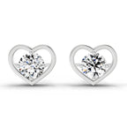 0.90 Carat Pear Shape 4 Prong Solitaire Diamond Stud Earrings 14K - White Gold