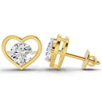 0.90 Carat Pear Shape 4 Prong Solitaire Diamond Stud Earrings 14K