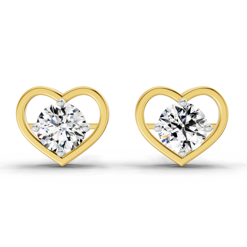 0.90 Carat Pear Shape 4 Prong Solitaire Diamond Stud Earrings 14K