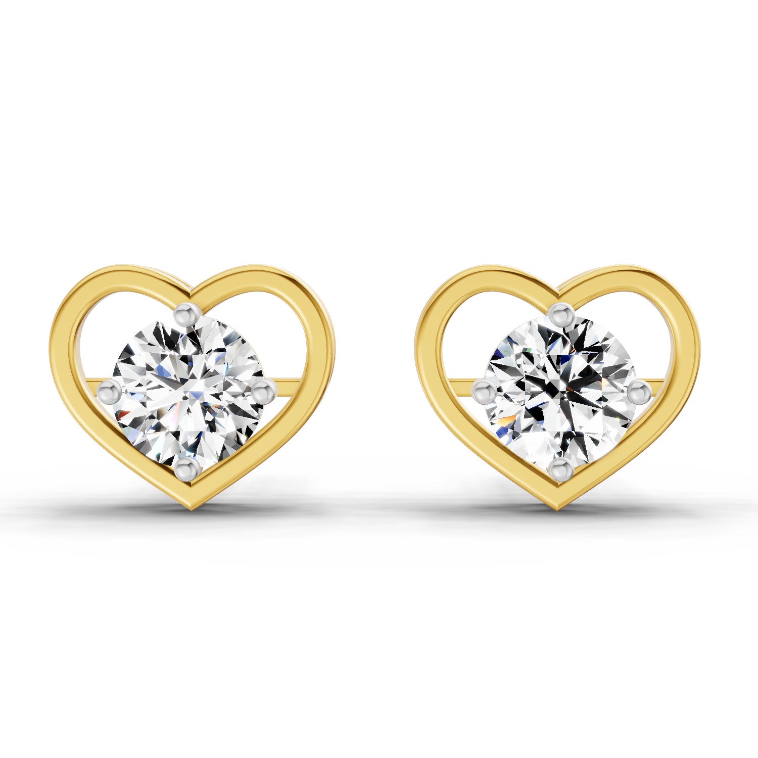0.90 Carat Pear Shape 4 Prong Solitaire Diamond Stud Earrings 14K