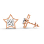 0.8 Carat Round Stud Earrings 14K - Rose Gold
