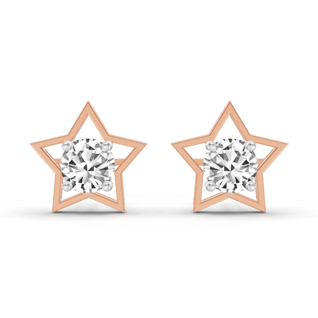 0.8 Carat Round Stud Earrings 14K - Rose Gold