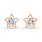 0.8 Carat Round Stud Earrings 14K - Rose Gold