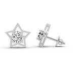 0.8 Carat Round Stud Earrings 14K - White Gold