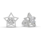 0.8 Carat Round Stud Earrings 14K - White Gold