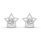 0.8 Carat Round Stud Earrings 14K - White Gold