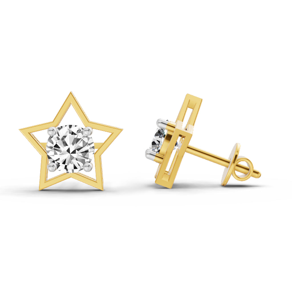 0.8 Carat Round Stud Earrings 14K