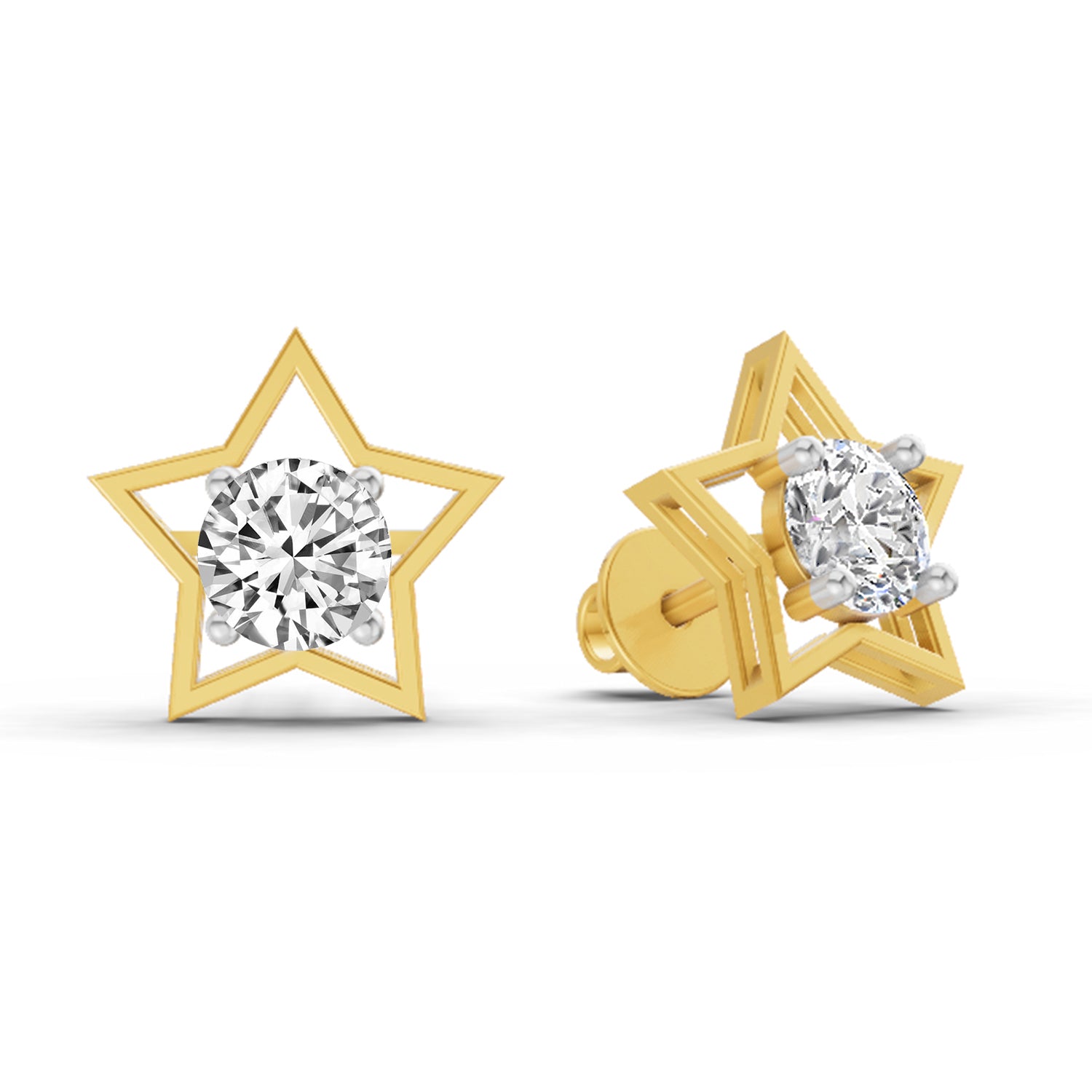 0.8 Carat Round Stud Earrings 14K