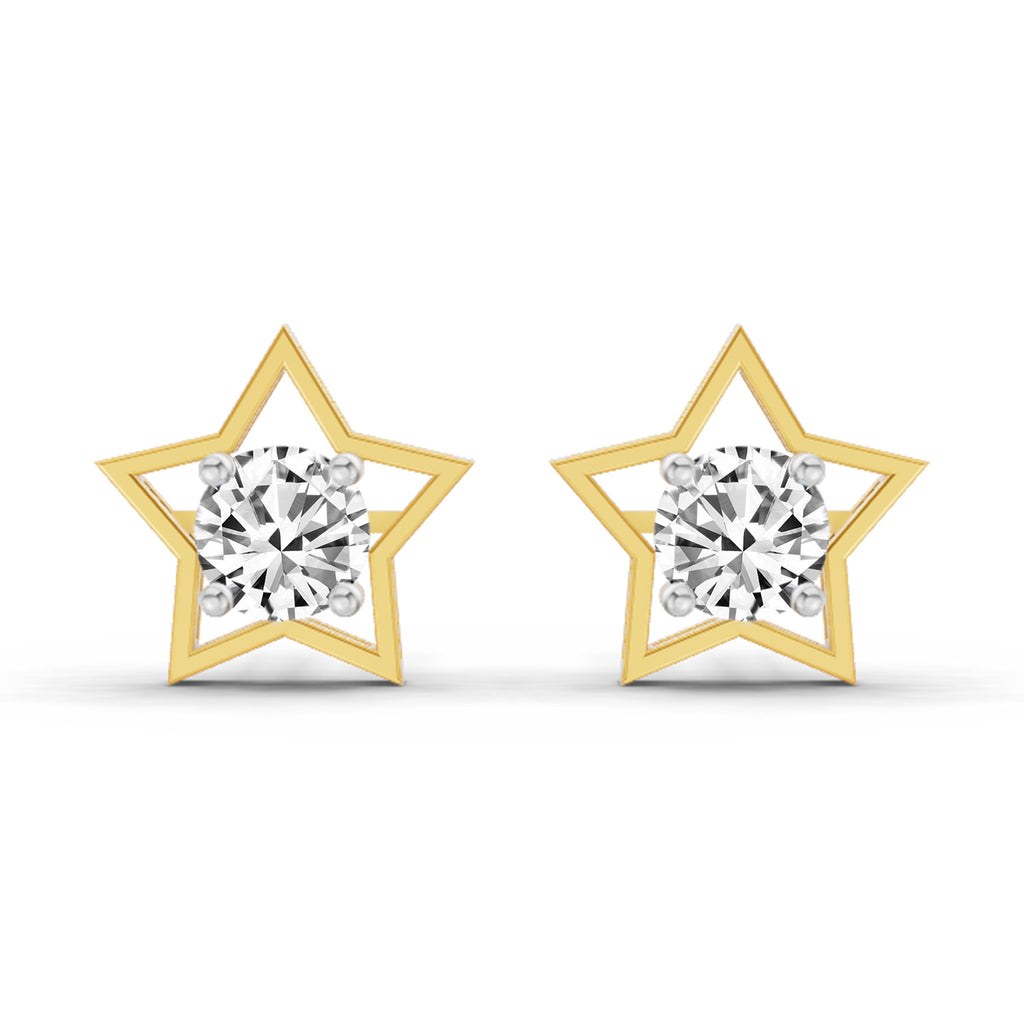 0.8 Carat Round Stud Earrings 14K