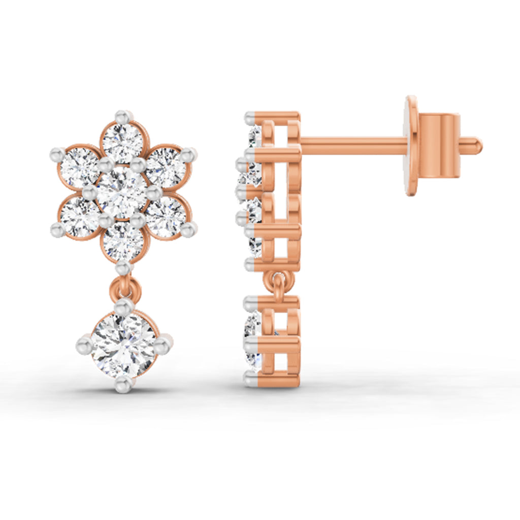 0.86 Carat Trio Stud Earrings 14K - Rose Gold