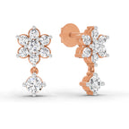 0.86 Carat Trio Stud Earrings 14K - Rose Gold